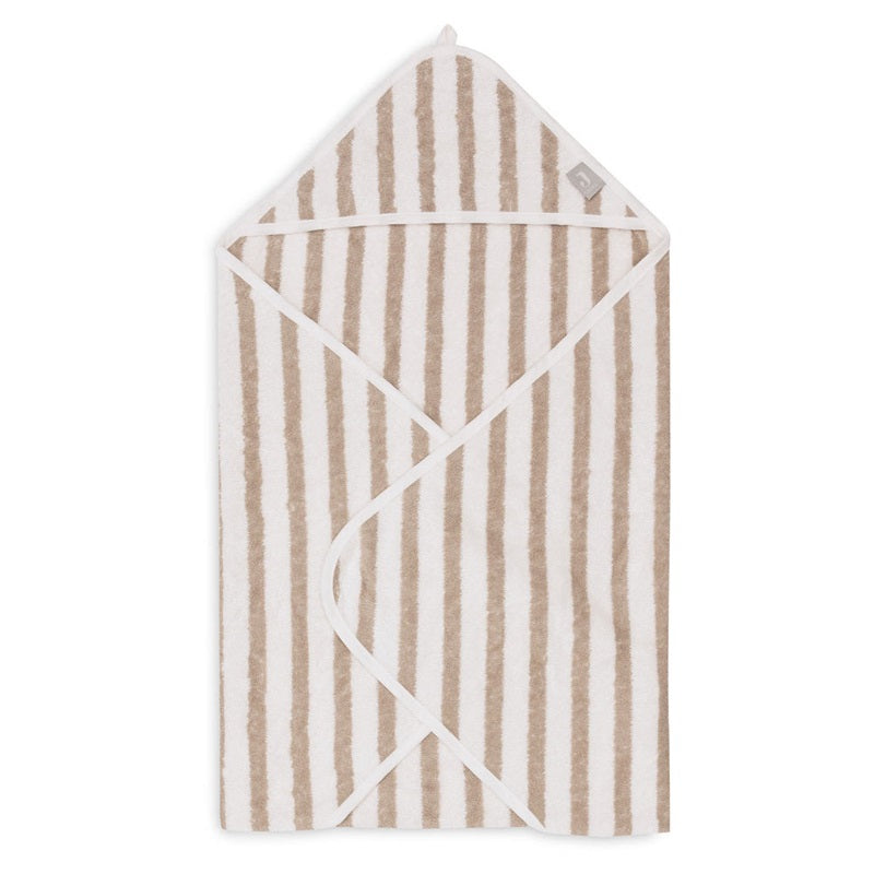 Jollein Organic Hooded Terry Baby Towel - Olive Green Stripe