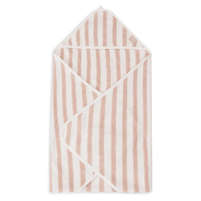Jollein Organic Hooded Terry Baby Towel - Wild Rose Stripe