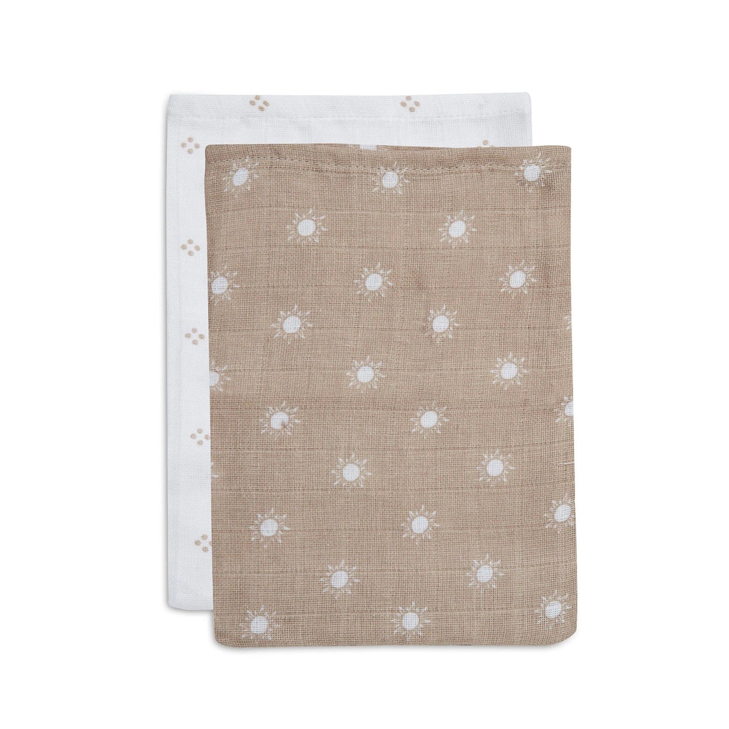 Jollein Organic Muslin Baby Washcloths - 2-Pack - Biscuit