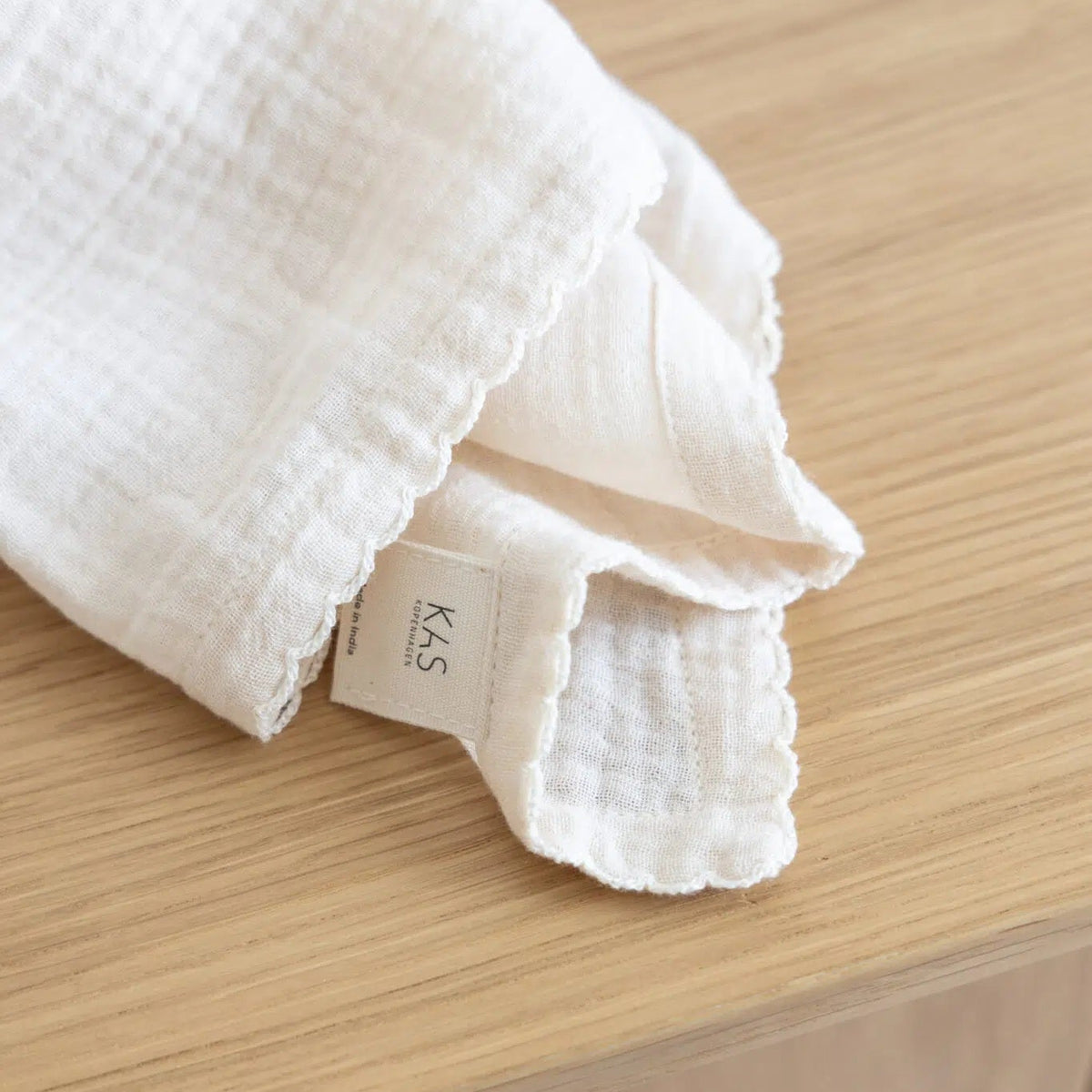 Kas Kopenhagen Kai Organic Muslin Cloths - 3 Pk - Cream