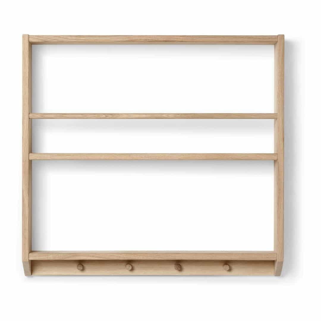 Kas Kopenhagen Eli Oak Shelf with Hooks (2 Colours Available)