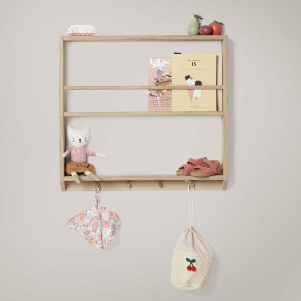 Kas Kopenhagen Eli Oak Shelf with Hooks (2 Colours Available)