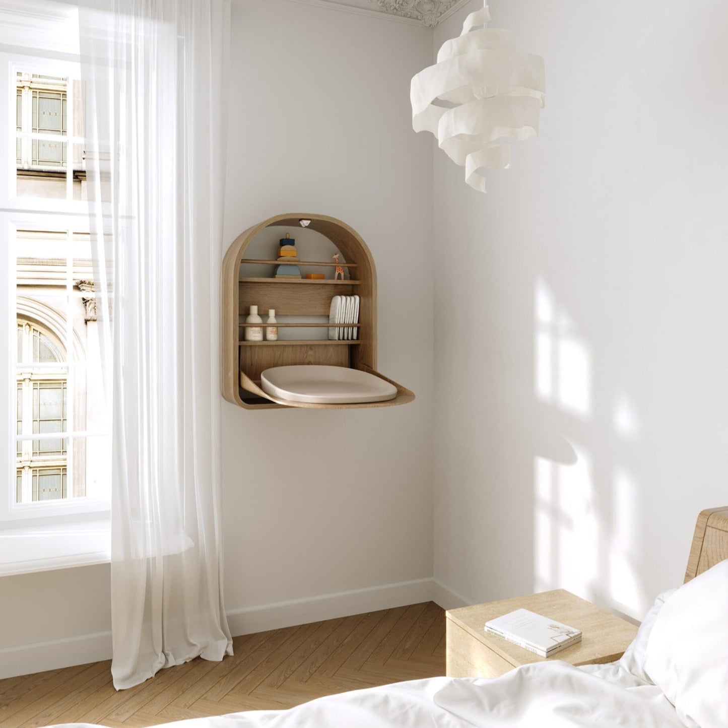 Kas Kopenhagen Kai Wall Changing Table - Natural Oil