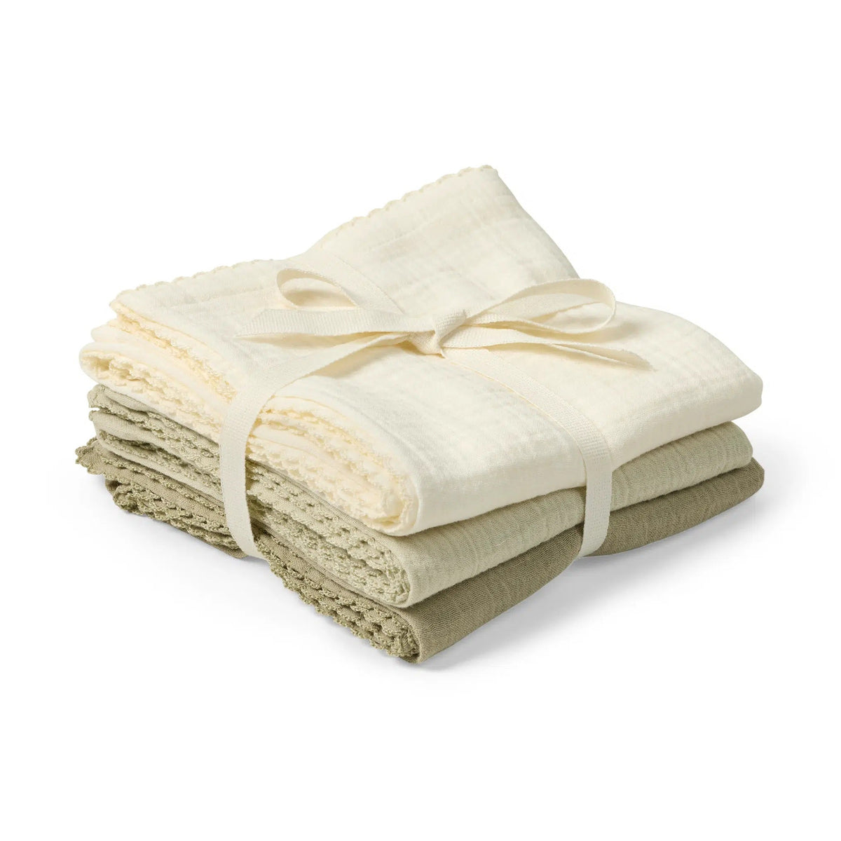 Kas Kopenhagen Kai Muslin Cloths - 3 Pk - Green