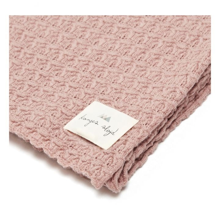 Konges Slojd Organic Merino Wool Baby Blanket - Rose Blush