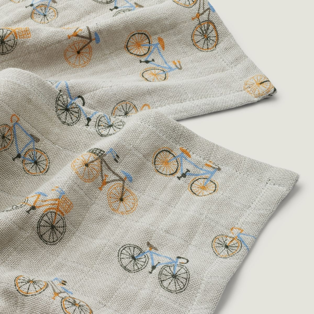 Liewood Lewis Muslin Cloths - 2 Pk - Bicycle/Cloud Blue
