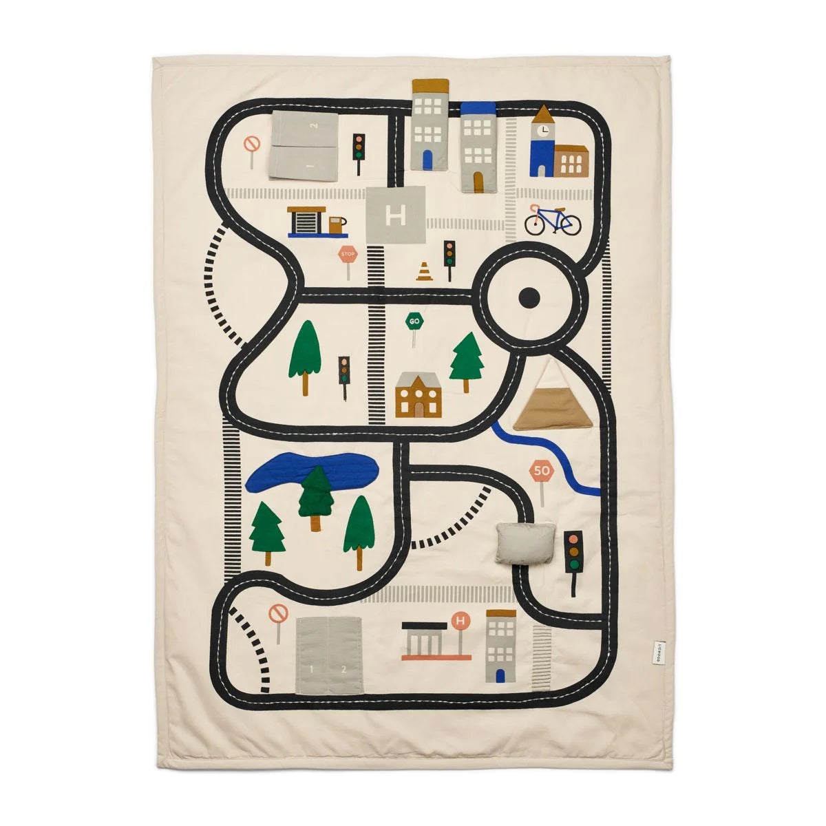 Liewood Adonna Transportable Activity Blanket - Road Map/Sandy