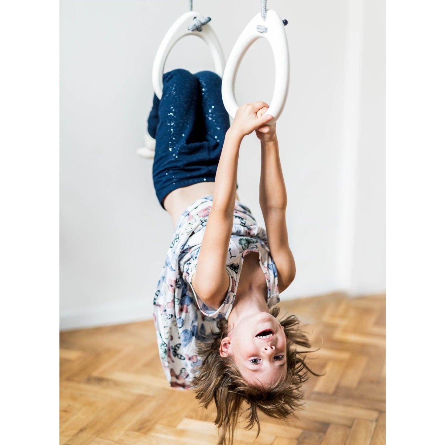 Lillagunga Wooden Indoor Gymnastic Rings - White Birch