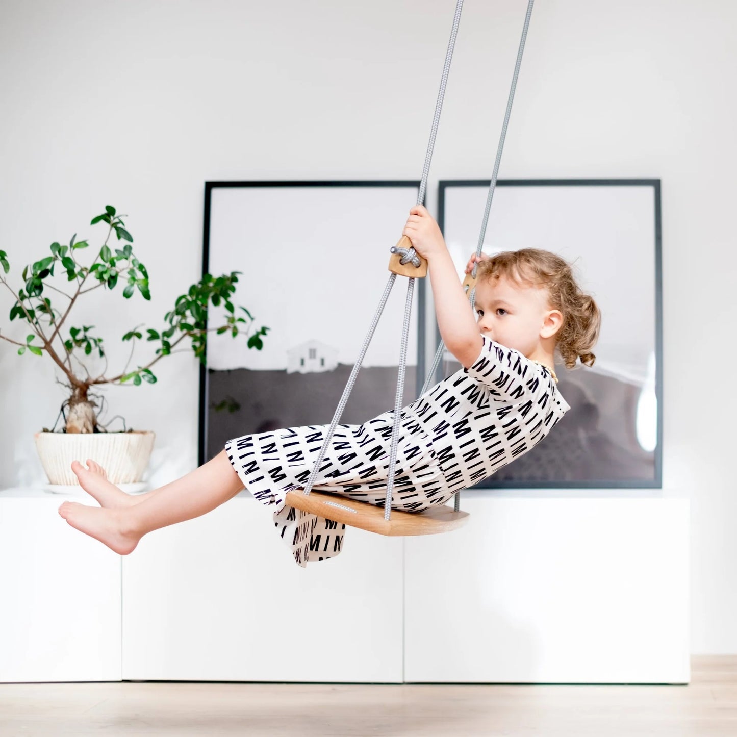Lillagunga Grand Wooden Indoor Swing - Oiled Oak