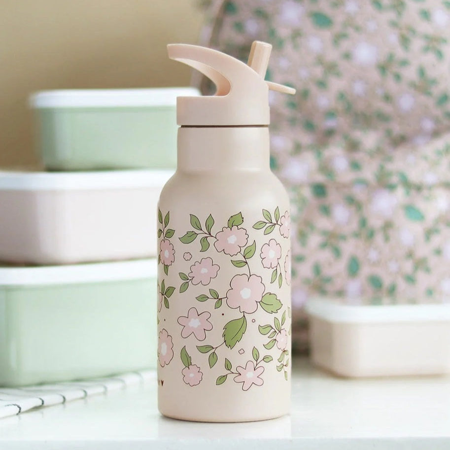 A Little Lovely Company Stainless Steel Drinks Bottle - 350ml - Blossom Pink
