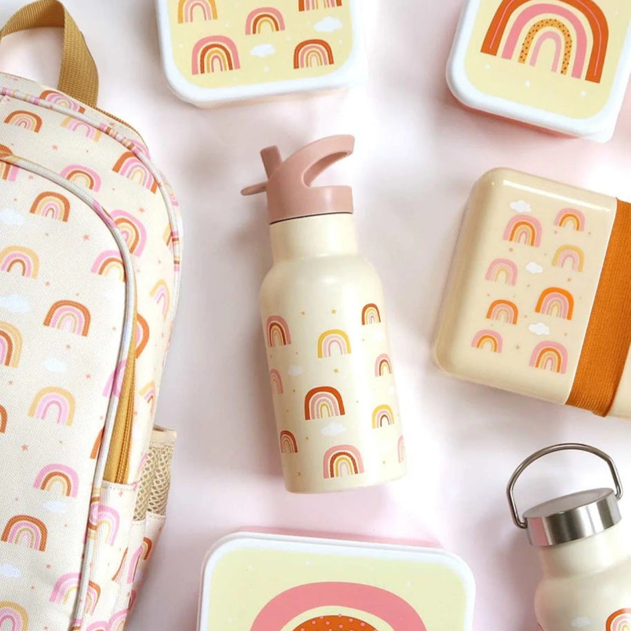 A Little Lovely Company Stainless Steel Drinks Bottle - 350ml - Rainbows