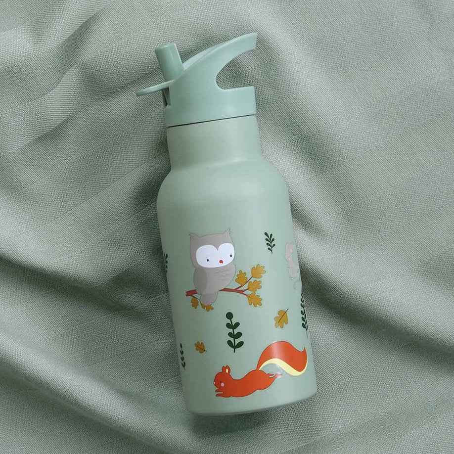 A Little Lovely Company Stainless Steel Drinks Bottle - 350ml - Forest Friends