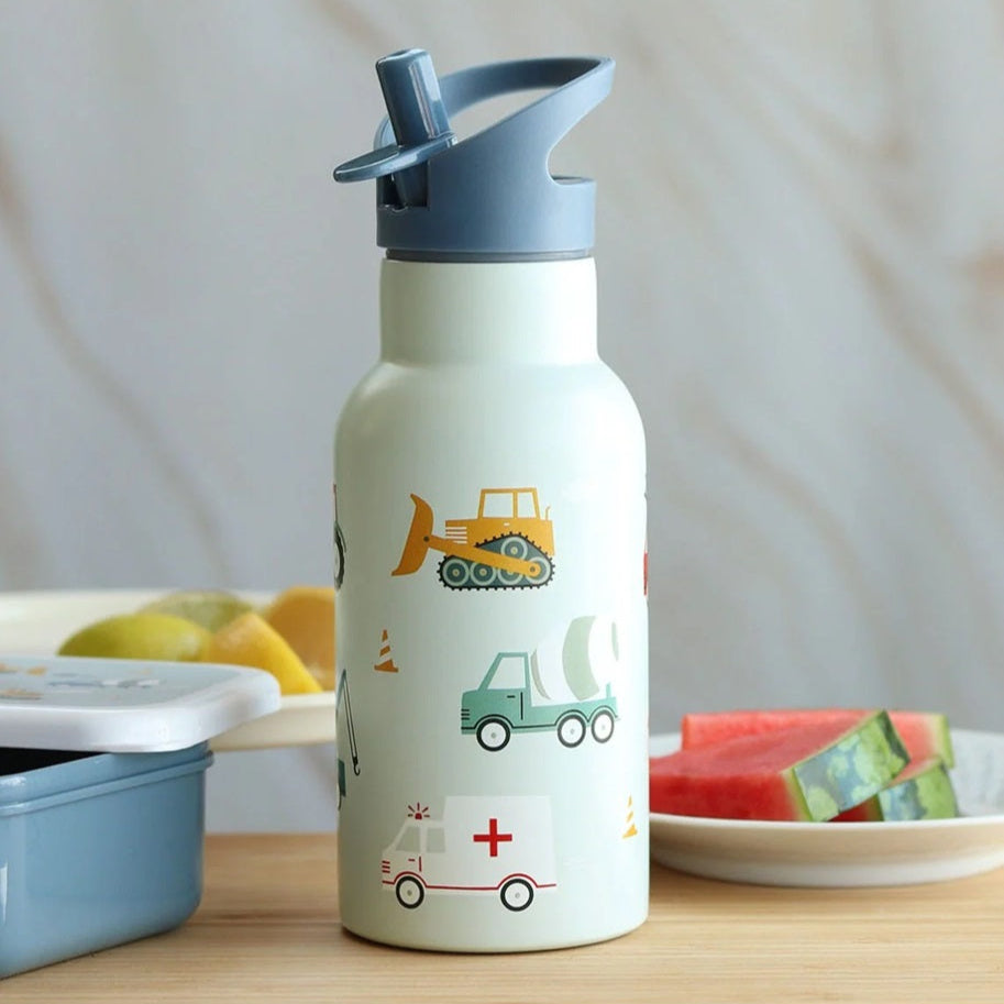 A Little Lovely Company Stainless Steel Drinks Bottle - 350ml - Vehicles