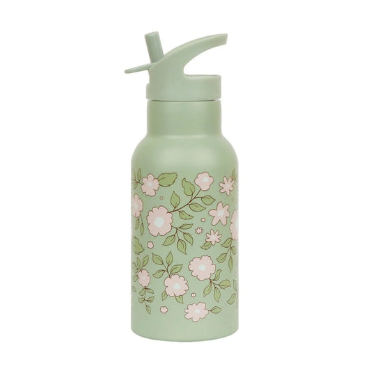 A Little Lovely Company Stainless Steel Drinks Bottle - 350ml - Blossom Sage