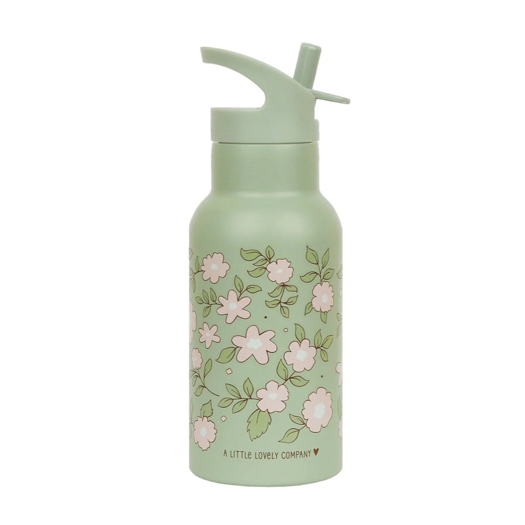 A Little Lovely Company Stainless Steel Drinks Bottle - 350ml - Blossom Sage