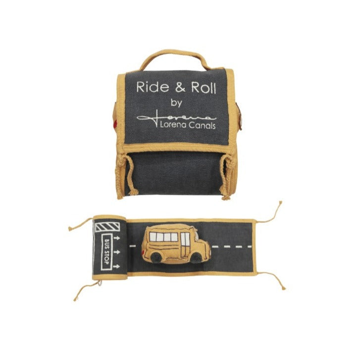 Lorena Canals Ride & Roll Soft Toy - School Bus