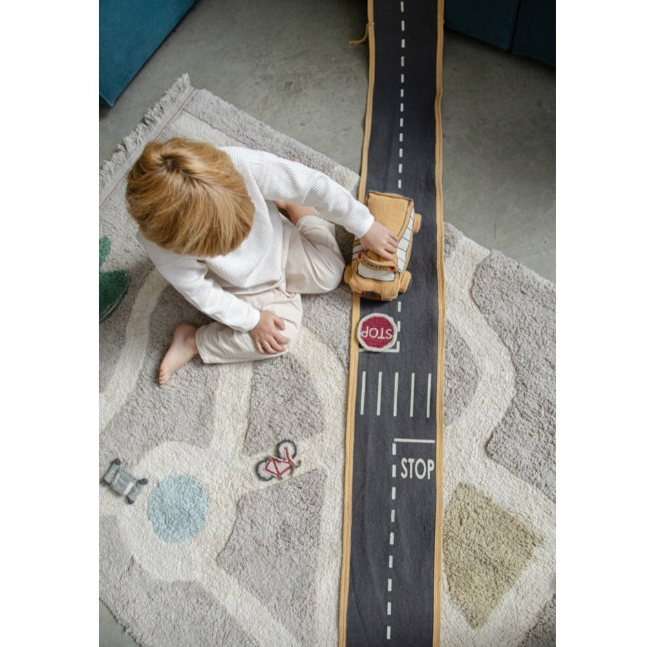 Lorena Canals Ride & Roll Soft Toy - School Bus