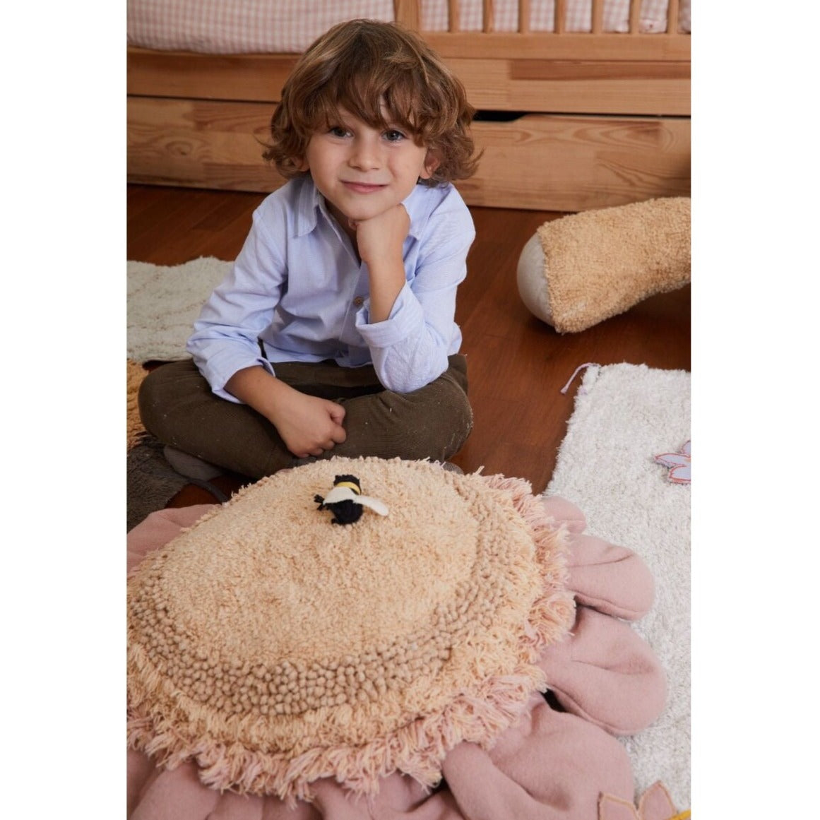 Lorena Canals Floor Cushion - Pink Daisy