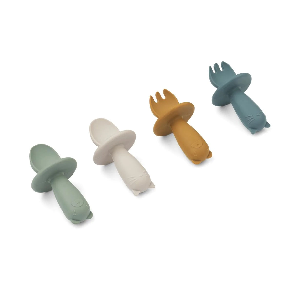 Liewood Avril Silicone Baby Cutlery Set - Faune Green Multi Mix