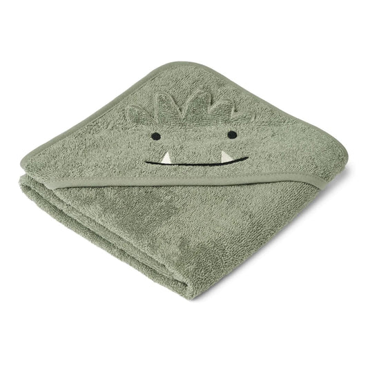 Liewood Organic Albert Hooded Baby Towel - Faune Green