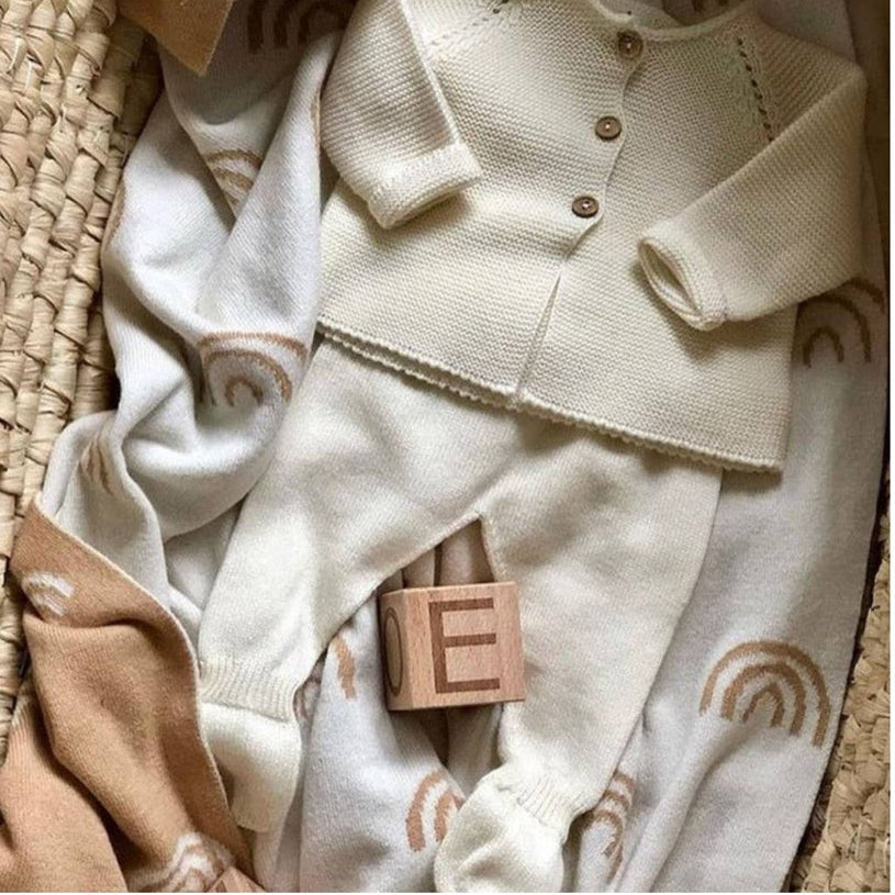 Micu Micu Organic Newborn Baby Set - Links Ecru