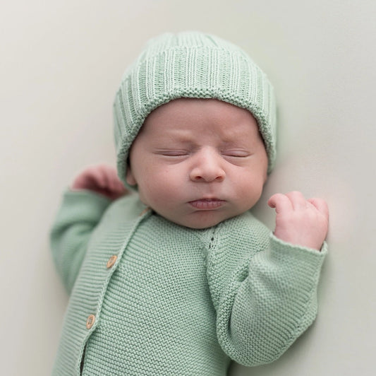 Micu Micu Organic Newborn Baby Hat - Soft Green