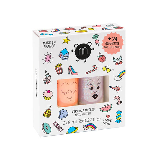 Nailmatic Wash Off Nail Varnish + Nail Stickers - 2 Set - Crack