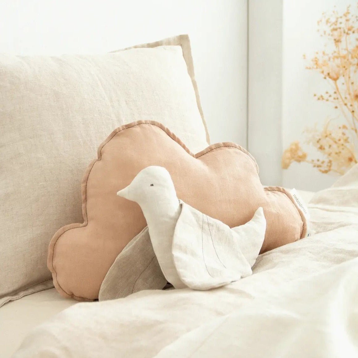Nobodinoz Lin Francais Cloud Cushion - Sand