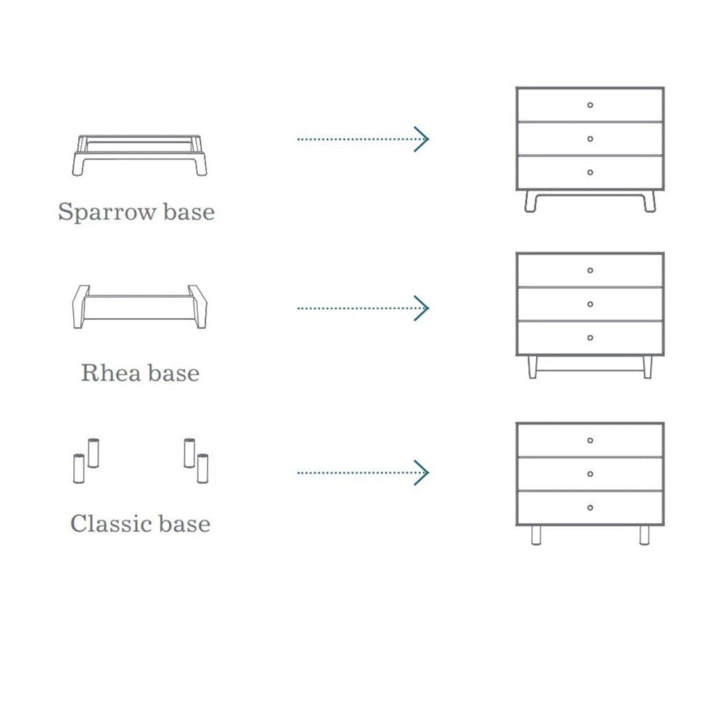Oeuf NYC Merlin 3 Drawer Dresser - Sparrow Legs (3 Colours Available)