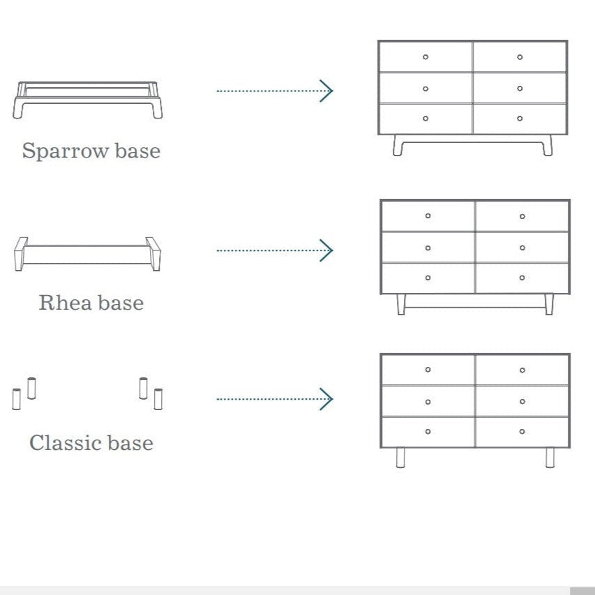 Oeuf NYC Merlin 6 Drawer Dresser - Sparrow Legs (3 Colours Available)