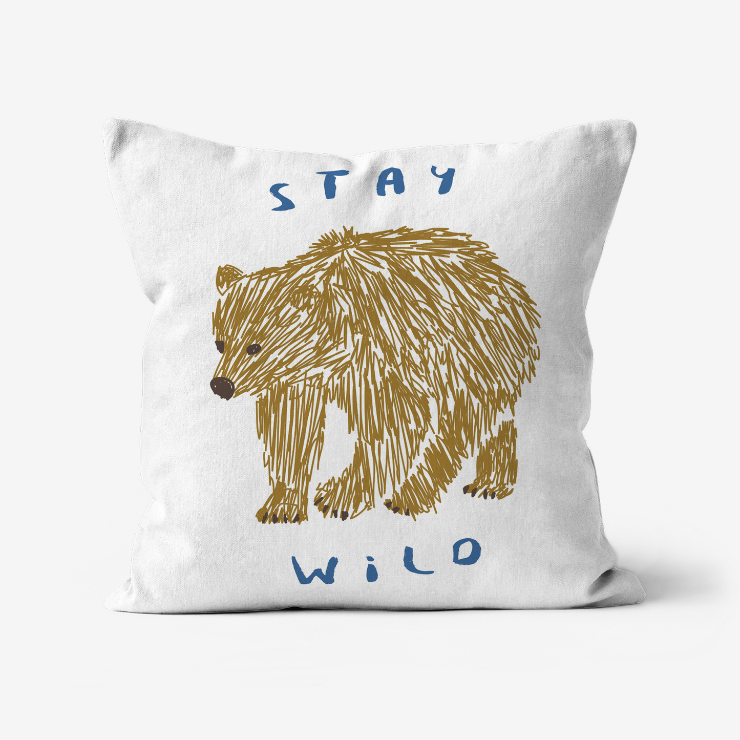 Linen Cushion - White - Stay Wild