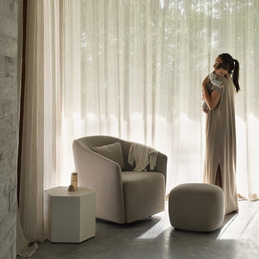 Quax Gomi Swivel & Gliding Nursing Chair - Mohair Latte