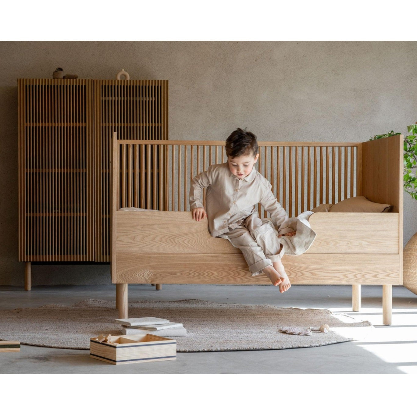 Quax Hai No Ki Cot Bed - 140 x 70cm - Natural Ash