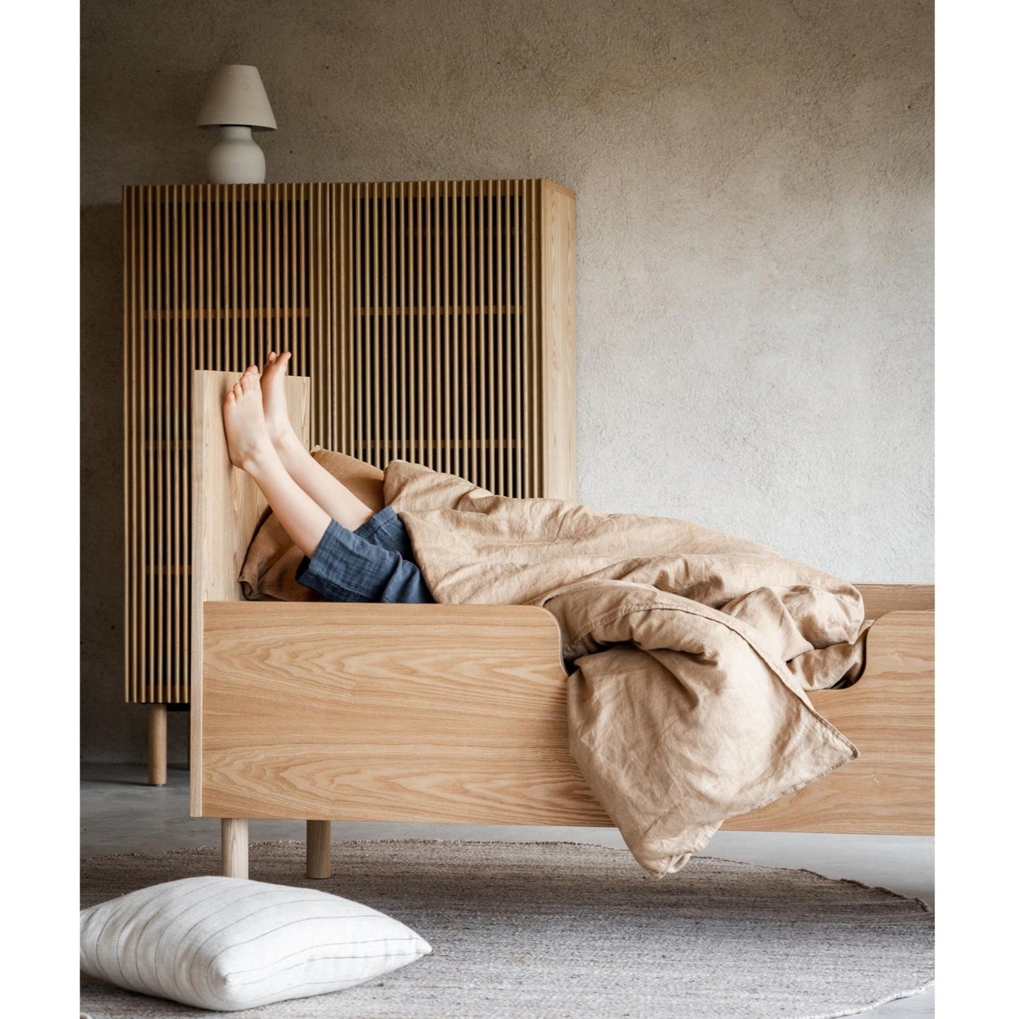 Quax Hai No Ki Cot Bed - 140 x 70cm - Natural Ash