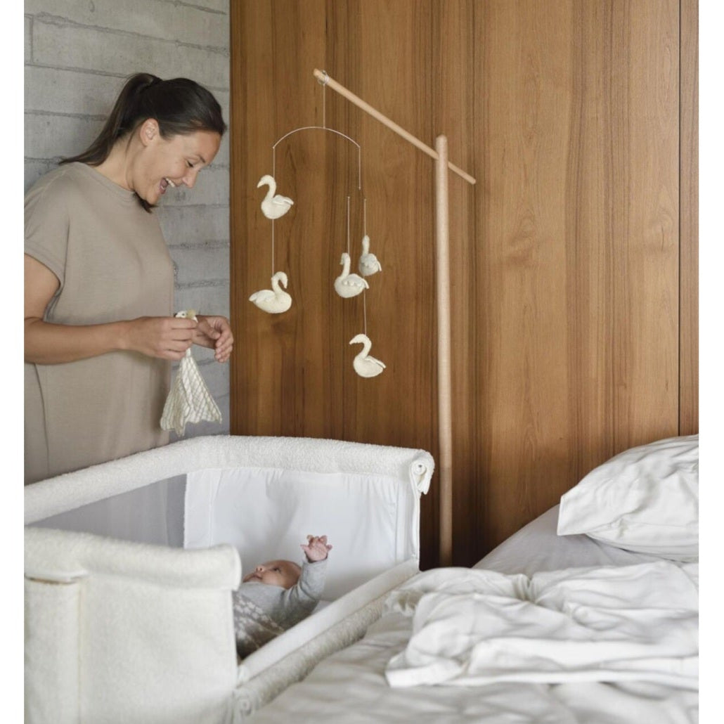 Quax Co-sleeper Side-By-Side Crib - Natural Bouclé - Cream