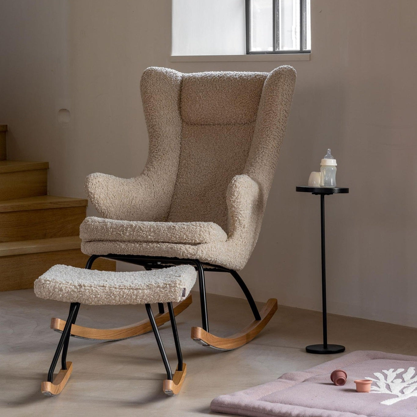 Quax De Luxe Adult Rocking Nursing Chair - Teddy/Sheep