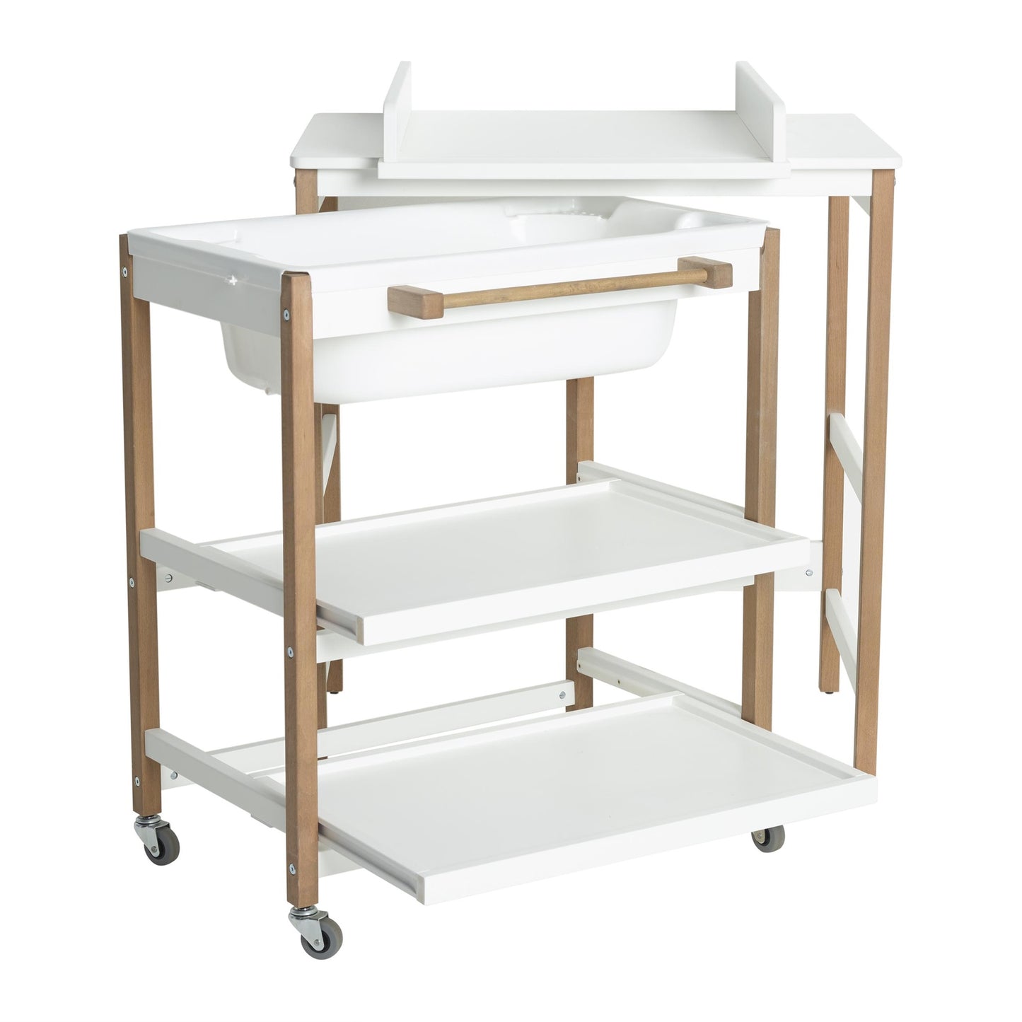 Quax Changing Table with Bath - White/Natural