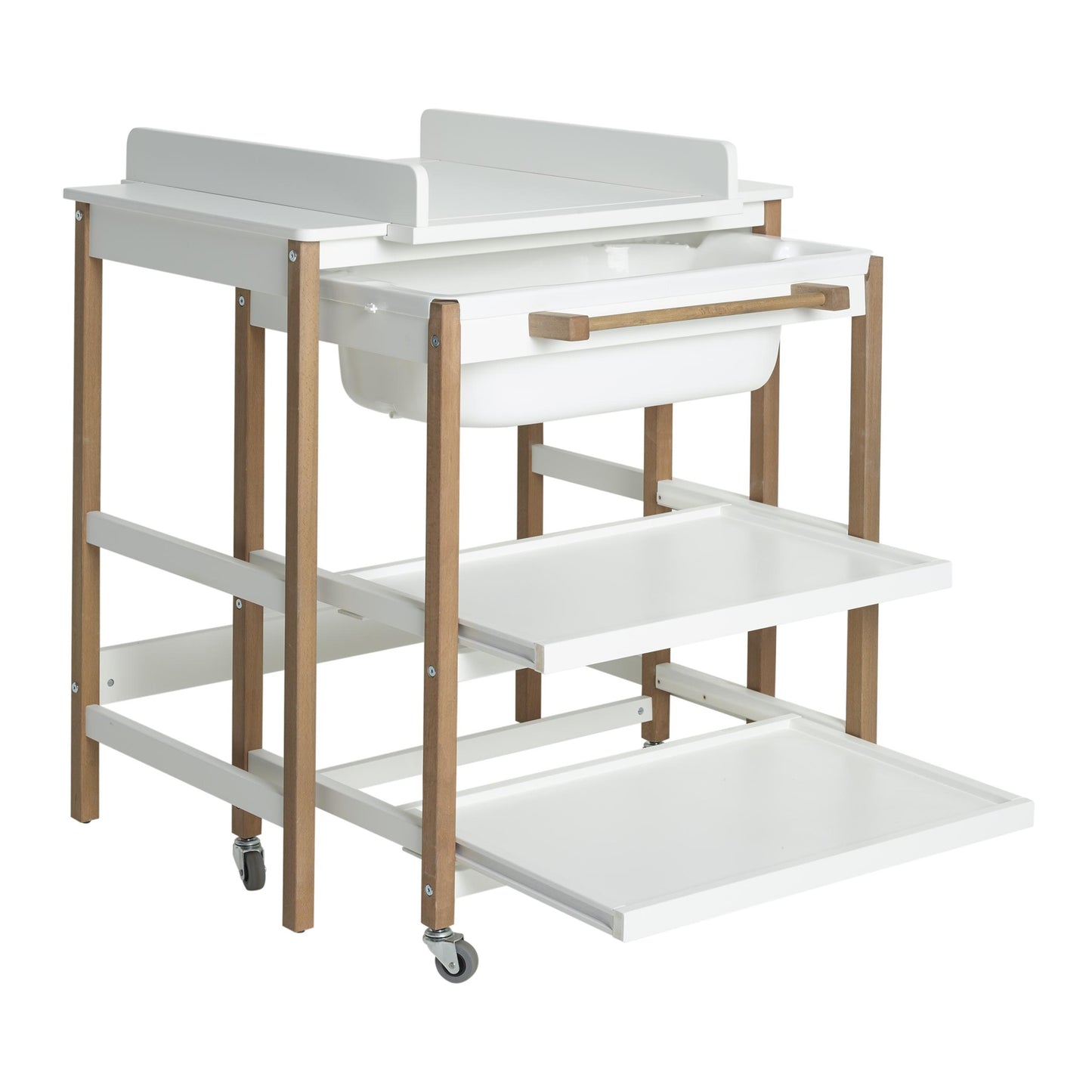 Quax Changing Table with Bath - White/Natural