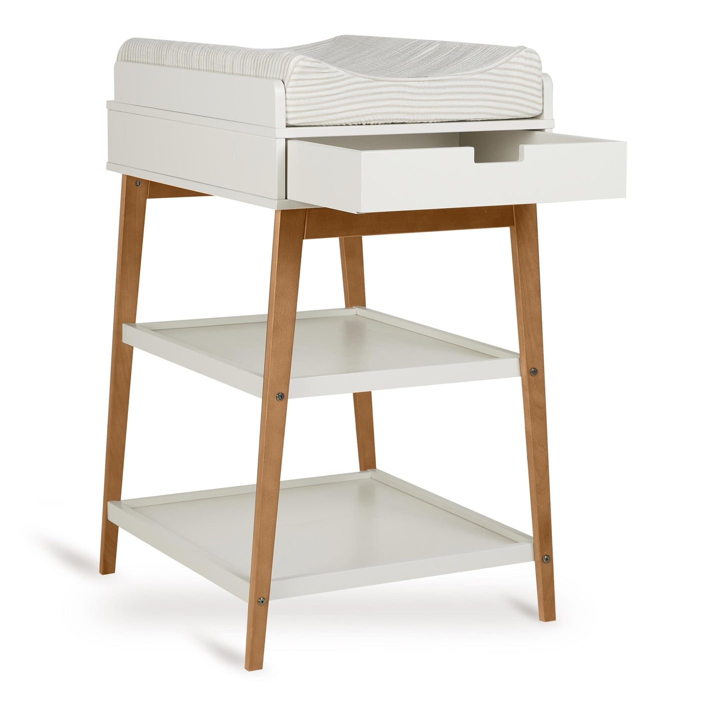 Quax Hip Changing Table with Drawer - Clay/Walnut