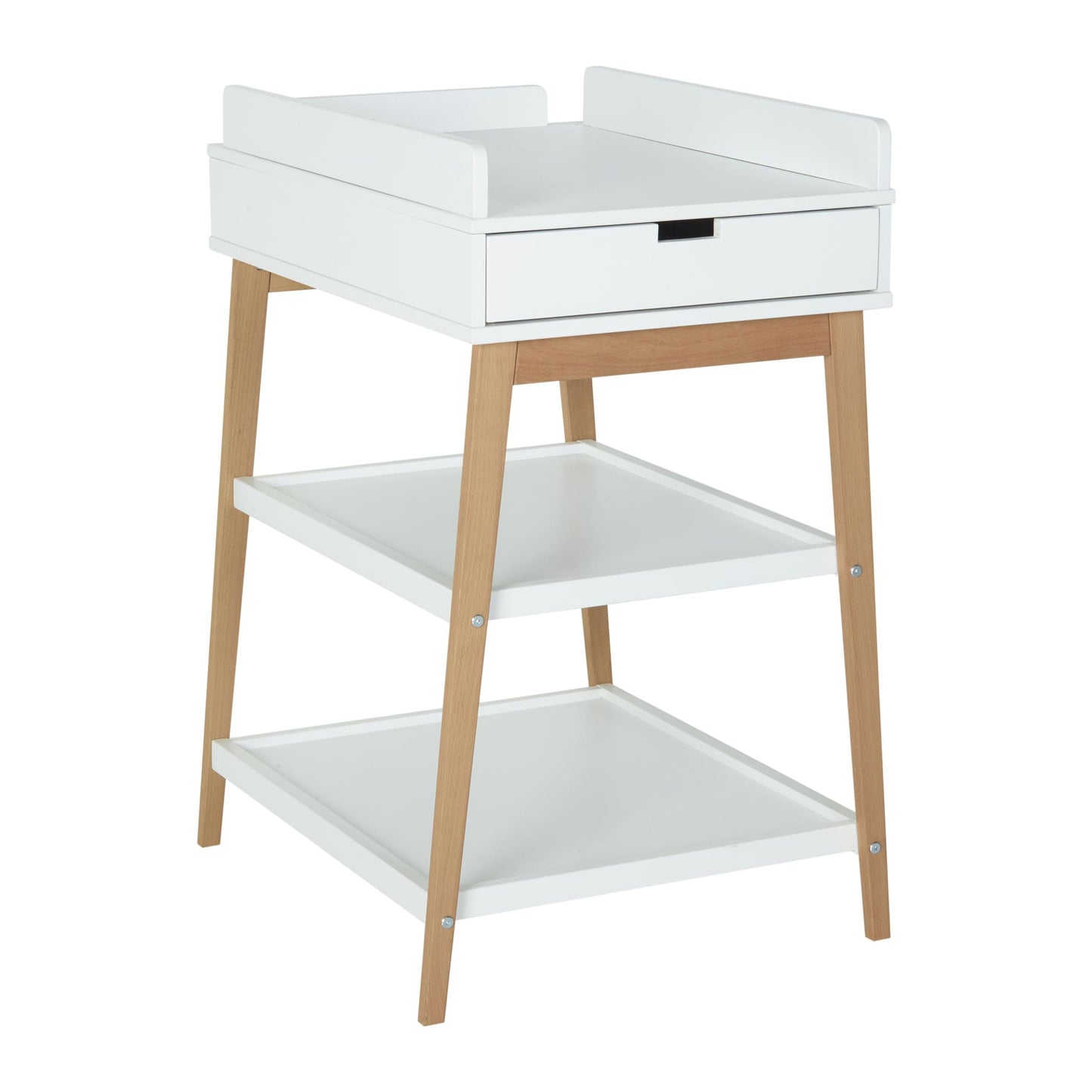 Quax Hip Changing Table with Drawer - White/Natural