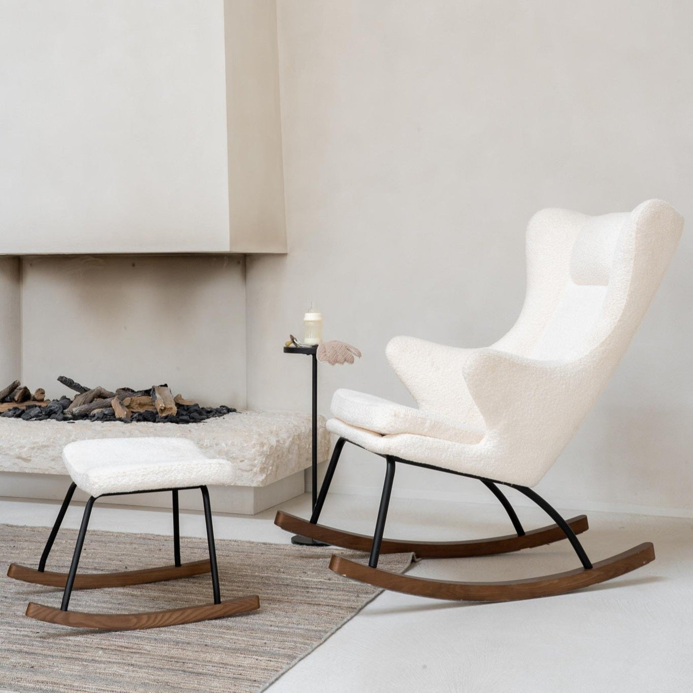 Quax De Luxe Adult Rocking Nursing Chair - Teddy/Cream