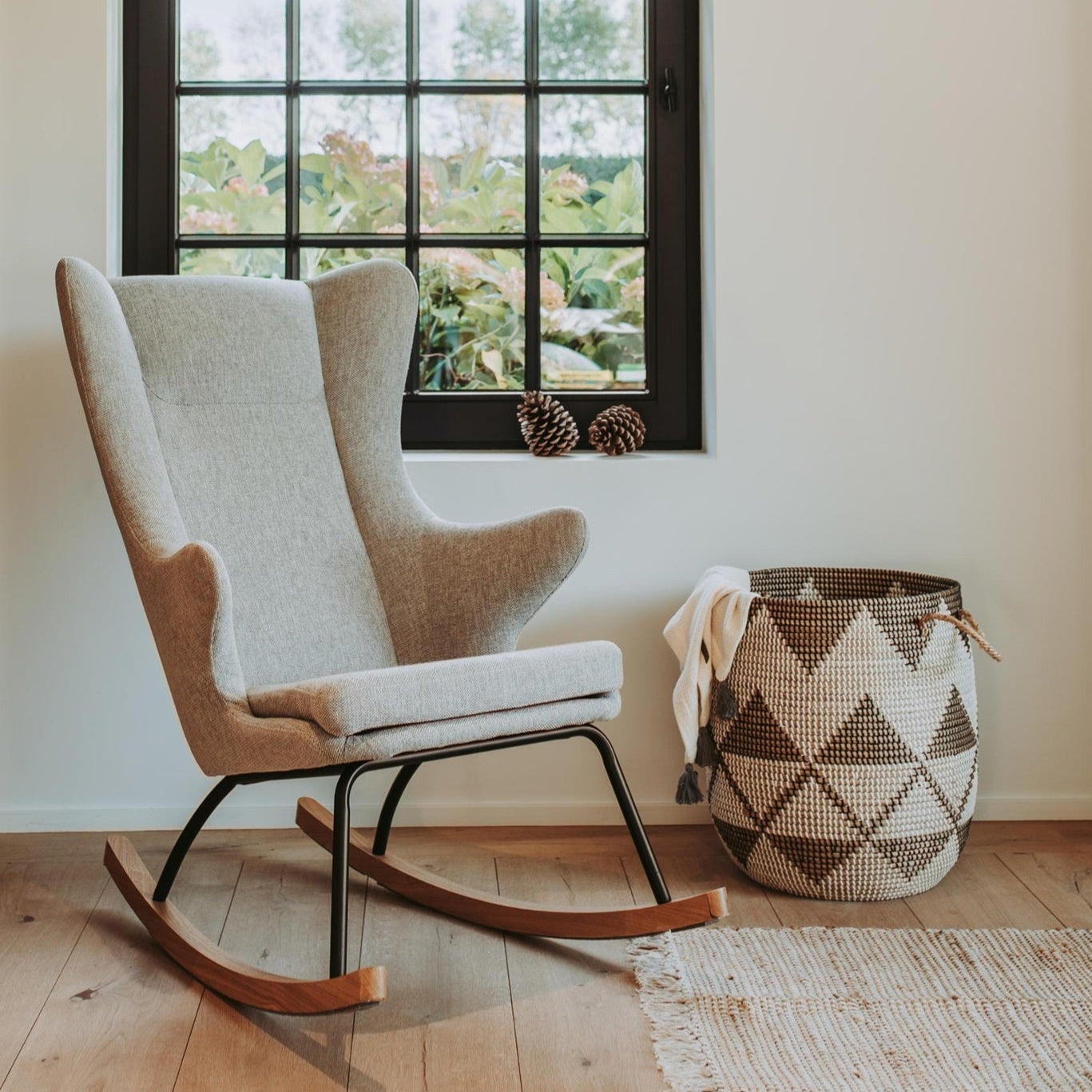 Quax De Luxe Adult Rocking Nursing Chair - Sand Grey