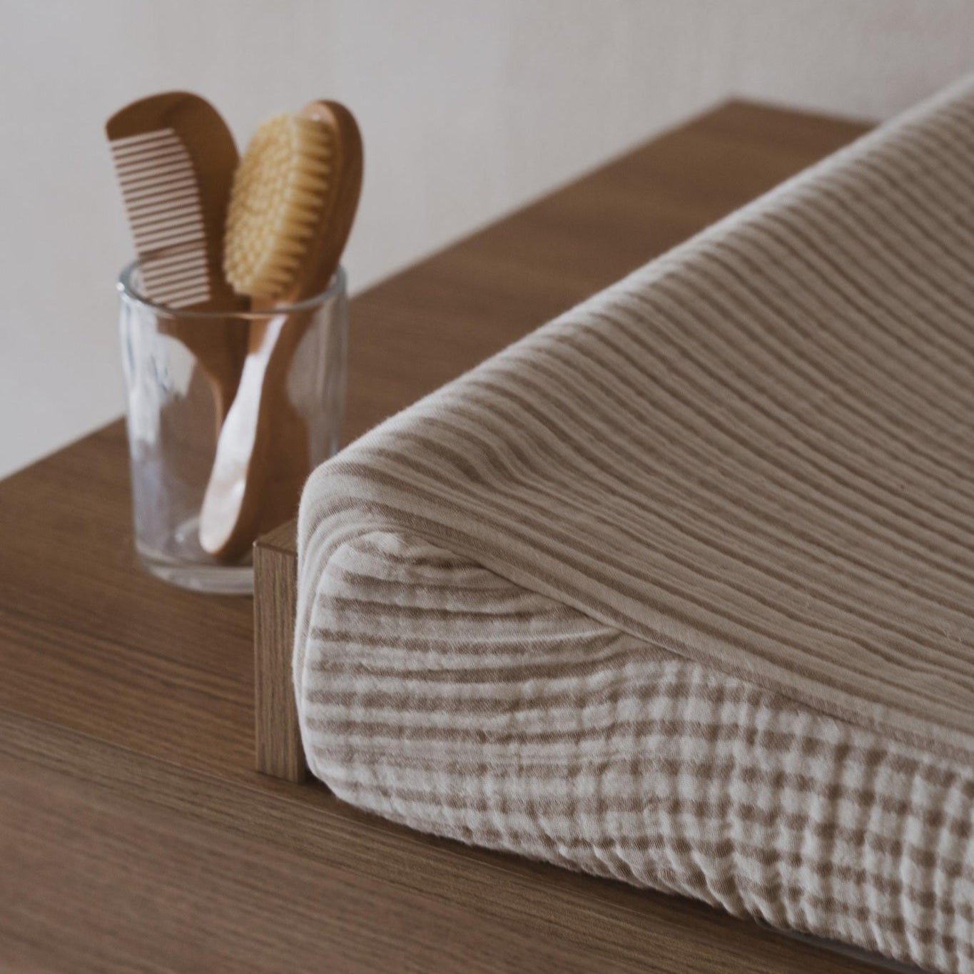 Quax Muslin Changing Mat Cover - Natural Collection - Stripes