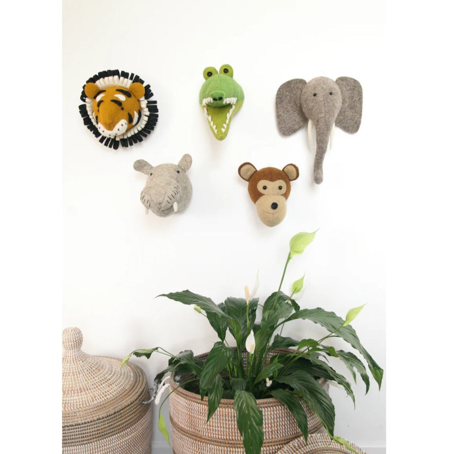 Fiona Walker Monkey Felt Animal Wall Head - Mini