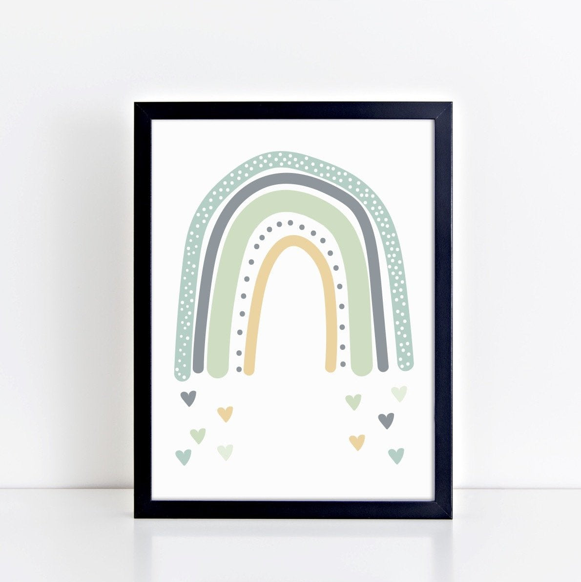 The Little Jones Rainbow Love print - greens