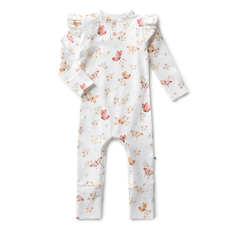 Snuggle Hunny Organic Baby Growsuit - Butterflies