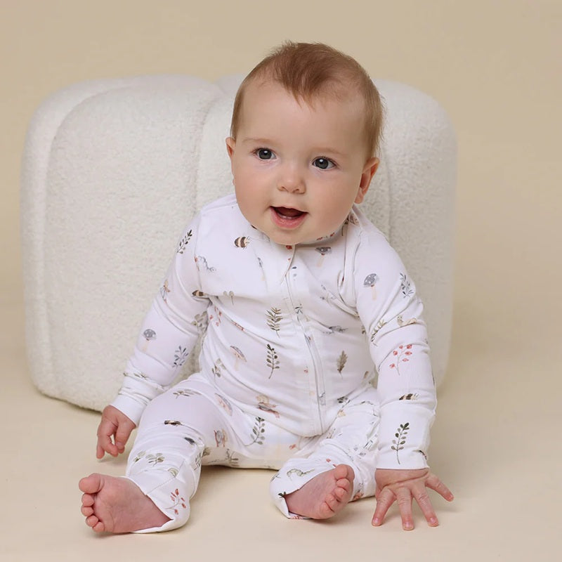 Snuggle Hunny Organic Baby Snugglesuit Convertible Romper - Garden Friends