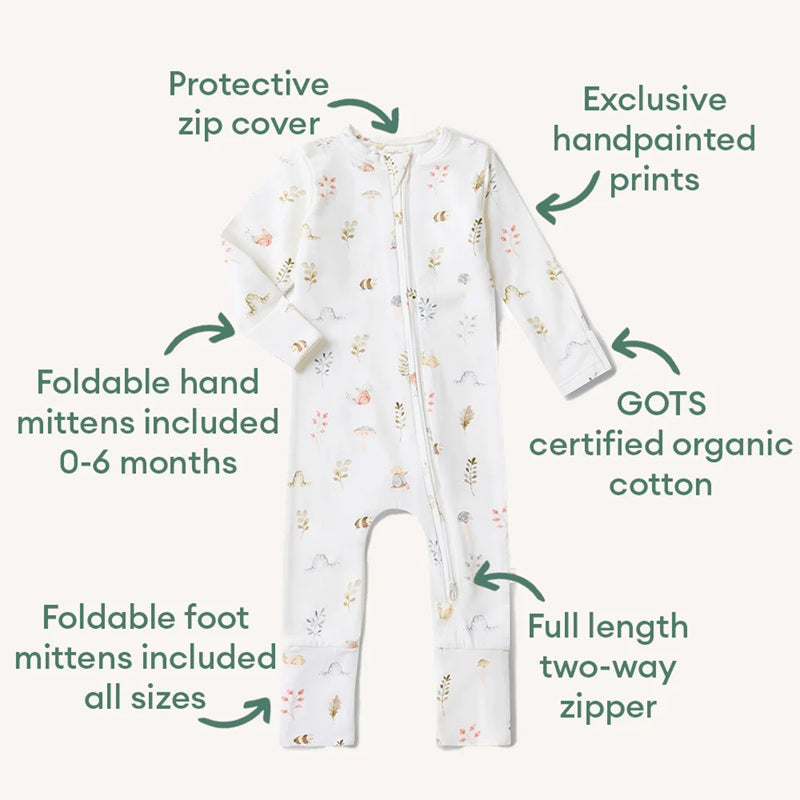 Snuggle Hunny Organic Baby Snugglesuit Convertible Romper - Garden Friends