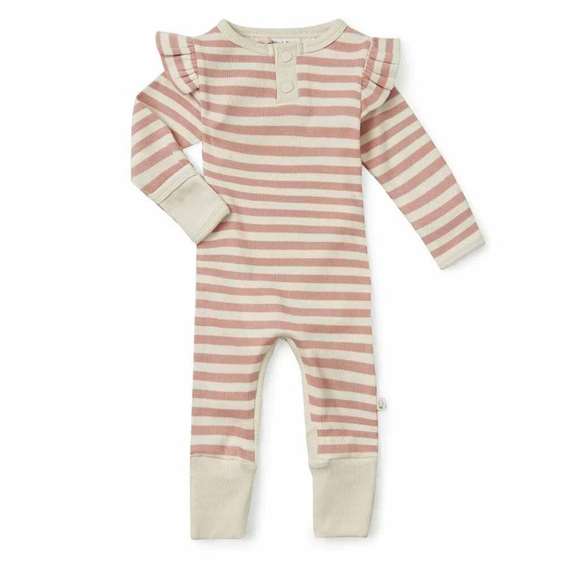 Snuggle Hunny Organic Baby Growsuit - Rose Stripe