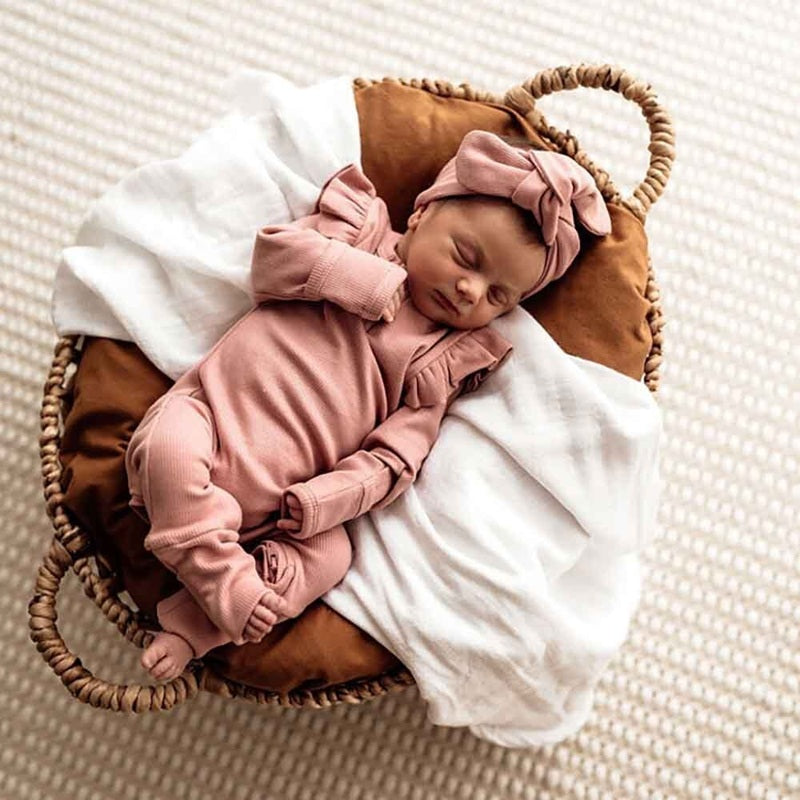 Snuggle Hunny Ribbed Organic Baby Topknot - Rose